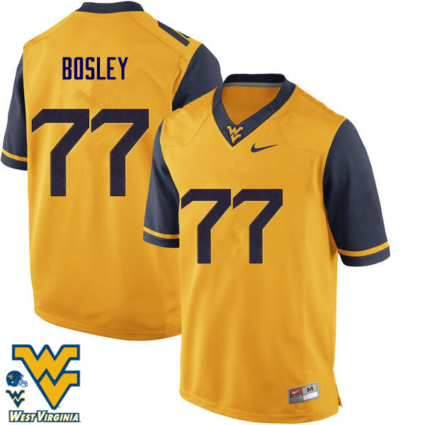 Men #77 Bruce Bosley West Virginia Mountaineers College Football Jerseys-Gold